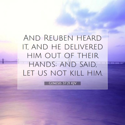 Picture 07 - Genesis 37:21 KJV - And Reuben heard it, and he delivered him out of - Bible Verse Picture