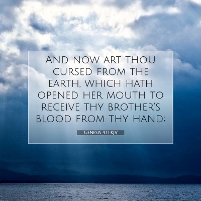 Picture 07 - Genesis 4:11 KJV - And now art thou cursed from the earth, which - Bible Verse Picture