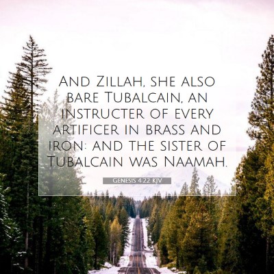 Picture 07 - Genesis 4:22 KJV - And Zillah, she also bare Tubalcain, an - Bible Verse Picture