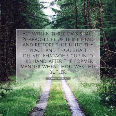 Picture 07 - Genesis 40:13 KJV - Yet within three days shall Pharaoh lift up thine - Bible Verse Picture