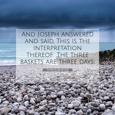 Picture 07 - Genesis 40:18 KJV - And Joseph answered and said, This is the - Bible Verse Picture
