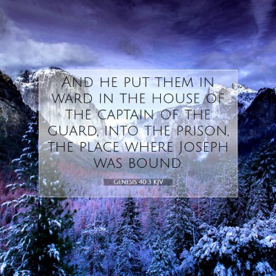 Picture 07 - Genesis 40:3 KJV - And he put them in ward in the house of the - Bible Verse Picture