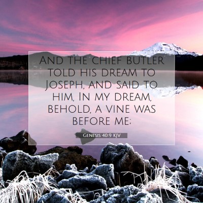 Picture 07 - Genesis 40:9 KJV - And the chief butler told his dream to Joseph, - Bible Verse Picture