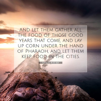 Picture 07 - Genesis 41:35 KJV - And let them gather all the food of those good - Bible Verse Picture