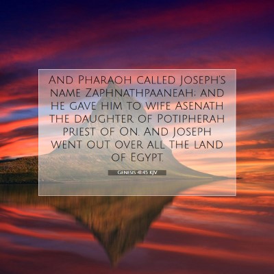 Picture 07 - Genesis 41:45 KJV - And Pharaoh called Joseph's name Zaphnathpaaneah; - Bible Verse Picture