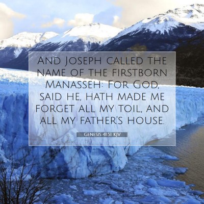 Picture 07 - Genesis 41:51 KJV - And Joseph called the name of the firstborn - Bible Verse Picture