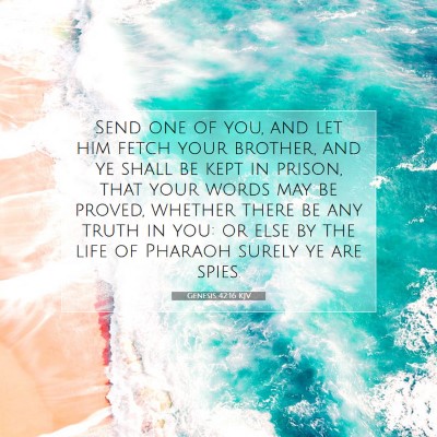 Picture 07 - Genesis 42:16 KJV - Send one of you, and let him fetch your brother, - Bible Verse Picture