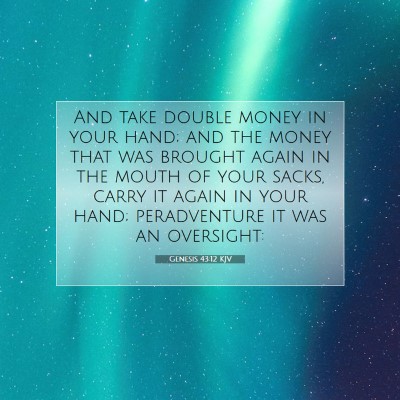 Picture 07 - Genesis 43:12 KJV - And take double money in your hand; and the money - Bible Verse Picture