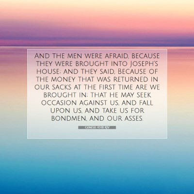 Picture 07 - Genesis 43:18 KJV - And the men were afraid, because they were - Bible Verse Picture