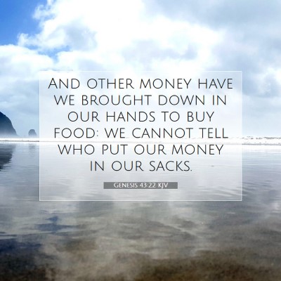Picture 07 - Genesis 43:22 KJV - And other money have we brought down in our hands - Bible Verse Picture