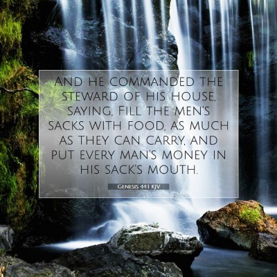 Picture 07 - Genesis 44:1 KJV - And he commanded the steward of his house, - Bible Verse Picture