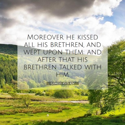 Picture 07 - Genesis 45:15 KJV - Moreover he kissed all his brethren, and wept - Bible Verse Picture