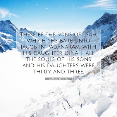Picture 07 - Genesis 46:15 KJV - These be the sons of Leah, which she bare unto - Bible Verse Picture