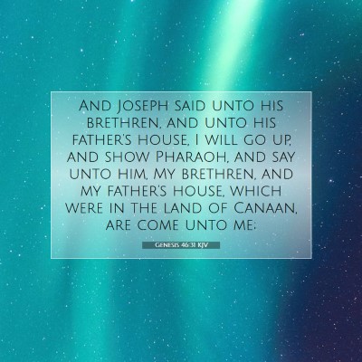 Picture 07 - Genesis 46:31 KJV - And Joseph said unto his brethren, and unto his - Bible Verse Picture