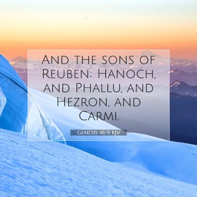 Picture 07 - Genesis 46:9 KJV - And the sons of Reuben; Hanoch, and Phallu, and - Bible Verse Picture