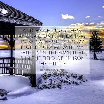 Picture 07 - Genesis 49:29 KJV - And he charged them, and said unto them, I am to - Bible Verse Picture
