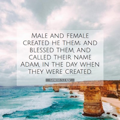 Picture 07 - Genesis 5:2 KJV - Male and female created he them; and blessed - Bible Verse Picture