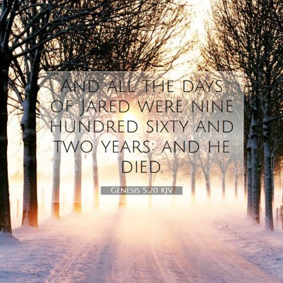 Picture 07 - Genesis 5:20 KJV - And all the days of Jared were nine hundred sixty - Bible Verse Picture