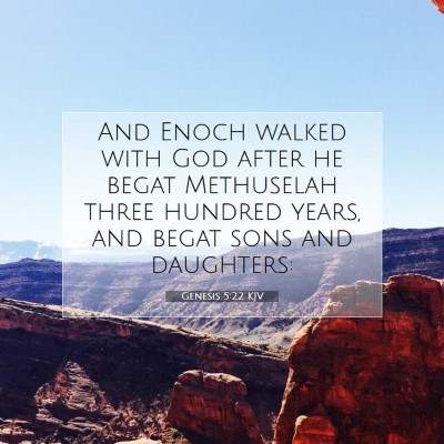 Picture 07 - Genesis 5:22 KJV - And Enoch walked with God after he begat - Bible Verse Picture