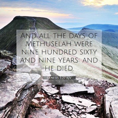 Picture 07 - Genesis 5:27 KJV - And all the days of Methuselah were nine hundred - Bible Verse Picture