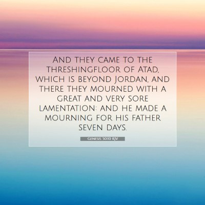 Picture 07 - Genesis 50:10 KJV - And they came to the threshingfloor of Atad, - Bible Verse Picture