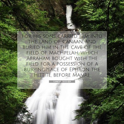 Picture 07 - Genesis 50:13 KJV - For his sons carried him into the land of Canaan, - Bible Verse Picture