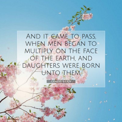 Picture 07 - Genesis 6:1 KJV - And it came to pass, when men began to multiply - Bible Verse Picture