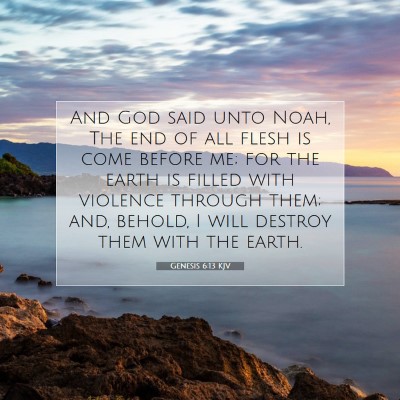 Picture 07 - Genesis 6:13 KJV - And God said unto Noah, The end of all flesh is - Bible Verse Picture