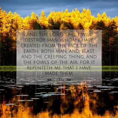 Picture 07 - Genesis 6:7 KJV - And the LORD said, I will destroy man whom I have - Bible Verse Picture