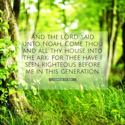 Picture 07 - Genesis 7:1 KJV - And the LORD said unto Noah, Come thou and all - Bible Verse Picture