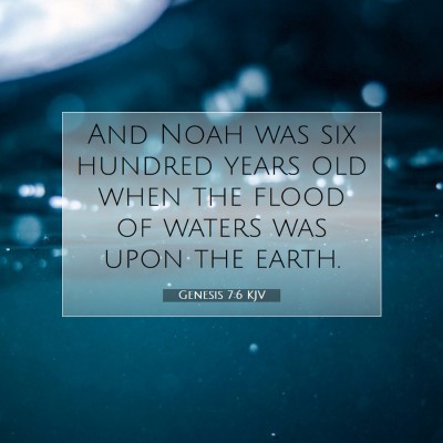 Picture 07 - Genesis 7:6 KJV - And Noah was six hundred years old when the flood - Bible Verse Picture