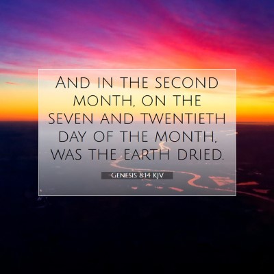 Picture 07 - Genesis 8:14 KJV - And in the second month, on the seven and - Bible Verse Picture