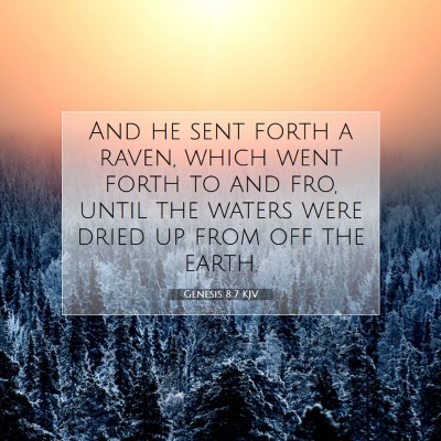 Picture 07 - Genesis 8:7 KJV - And he sent forth a raven, which went forth to - Bible Verse Picture