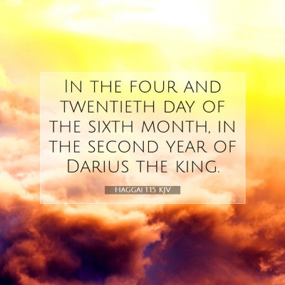 Picture 07 - Haggai 1:15 KJV - In the four and twentieth day of the sixth month, - Bible Verse Picture
