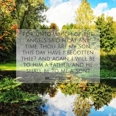 Picture 07 - Hebrews 1:5 KJV - For unto which of the angels said he at any time, - Bible Verse Picture