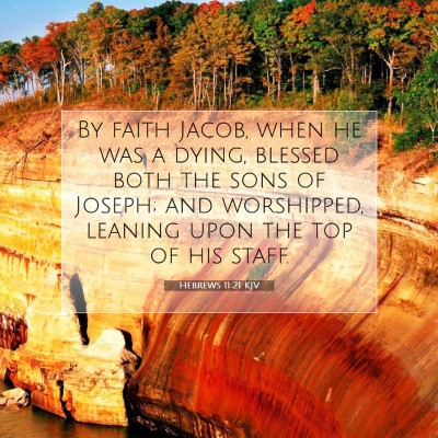 Picture 07 - Hebrews 11:21 KJV - By faith Jacob, when he was a dying, blessed both - Bible Verse Picture