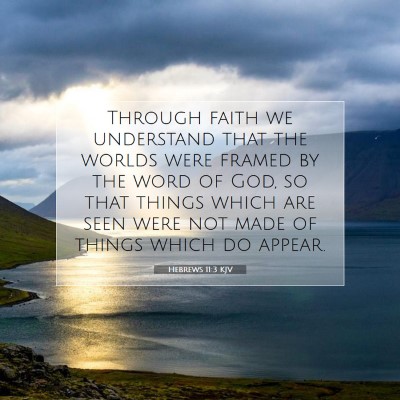 Picture 07 - Hebrews 11:3 KJV - Through faith we understand that the worlds were - Bible Verse Picture