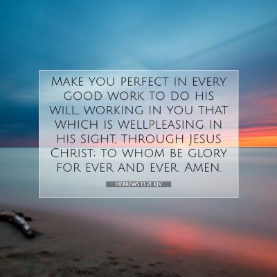 Picture 07 - Hebrews 13:21 KJV - Make you perfect in every good work to do his - Bible Verse Picture