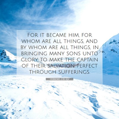 Picture 07 - Hebrews 2:10 KJV - For it became him, for whom are all things, and - Bible Verse Picture