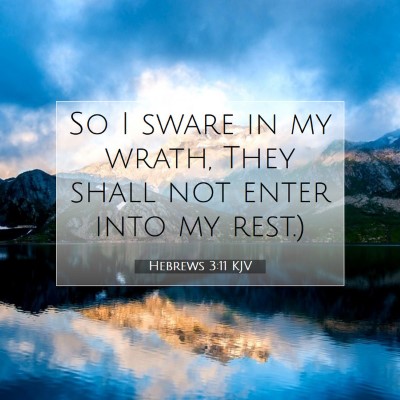 Picture 07 - Hebrews 3:11 KJV - So I sware in my wrath, They shall not enter into - Bible Verse Picture