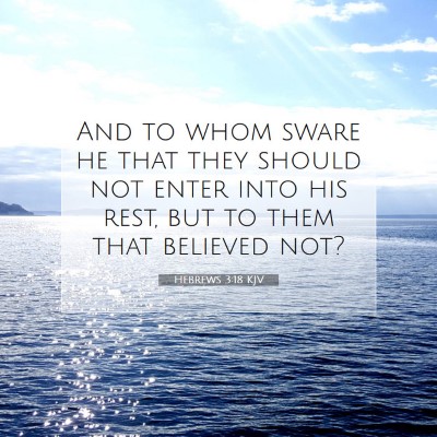 Picture 07 - Hebrews 3:18 KJV - And to whom sware he that they should not enter - Bible Verse Picture