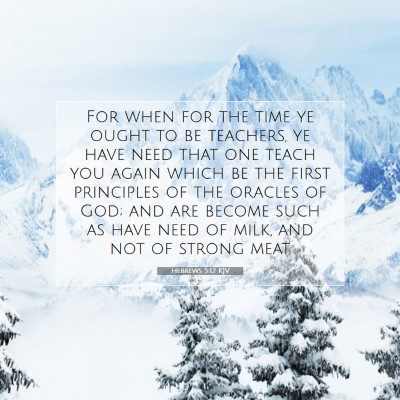 Picture 07 - Hebrews 5:12 KJV - For when for the time ye ought to be teachers, ye - Bible Verse Picture