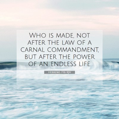 Picture 07 - Hebrews 7:16 KJV - Who is made, not after the law of a carnal - Bible Verse Picture