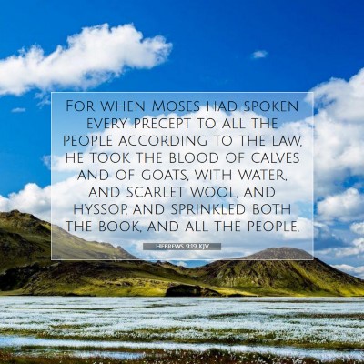 Picture 07 - Hebrews 9:19 KJV - For when Moses had spoken every precept to all - Bible Verse Picture
