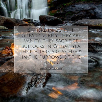 Picture 07 - Hosea 12:11 KJV - Is there iniquity in Gilead? surely they are - Bible Verse Picture