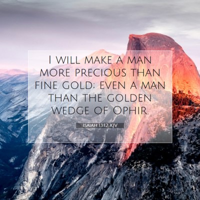 Picture 07 - Isaiah 13:12 KJV - I will make a man more precious than fine gold; - Bible Verse Picture