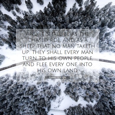Picture 07 - Isaiah 13:14 KJV - And it shall be as the chased roe, and as a sheep - Bible Verse Picture