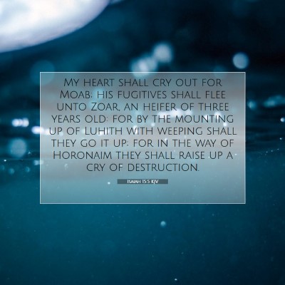 Picture 07 - Isaiah 15:5 KJV - My heart shall cry out for Moab; his fugitives - Bible Verse Picture