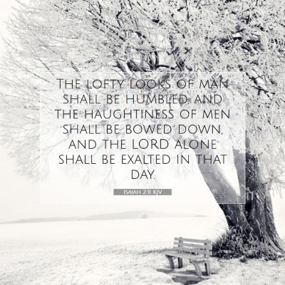 Picture 07 - Isaiah 2:11 KJV - The lofty looks of man shall be humbled, and the - Bible Verse Picture