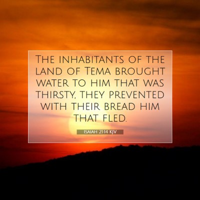 Picture 07 - Isaiah 21:14 KJV - The inhabitants of the land of Tema brought water - Bible Verse Picture